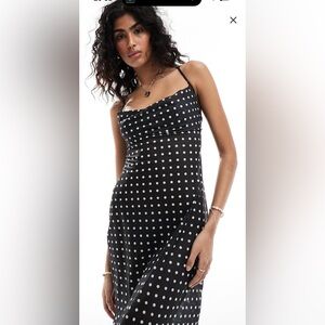 4th & Reckless milan sheer polka dot mesh beach dress in black